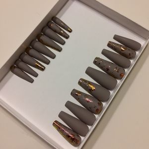 NOVA NAILS | "BENTLEY" MATTE LONG COFFIN